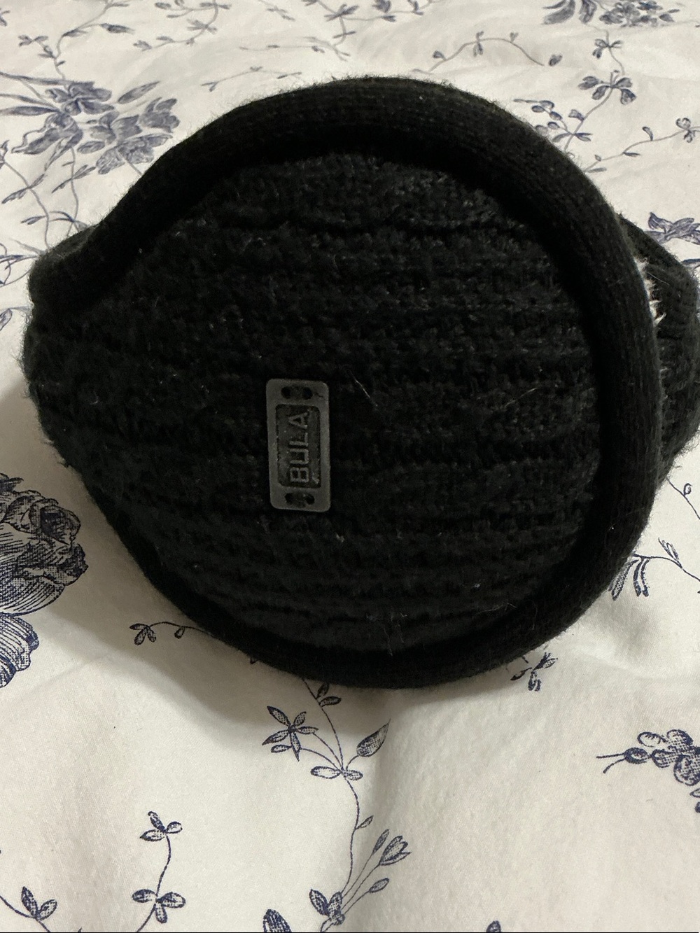 BULA Cozy Black Knit Fleece Lined Ear Muffs
